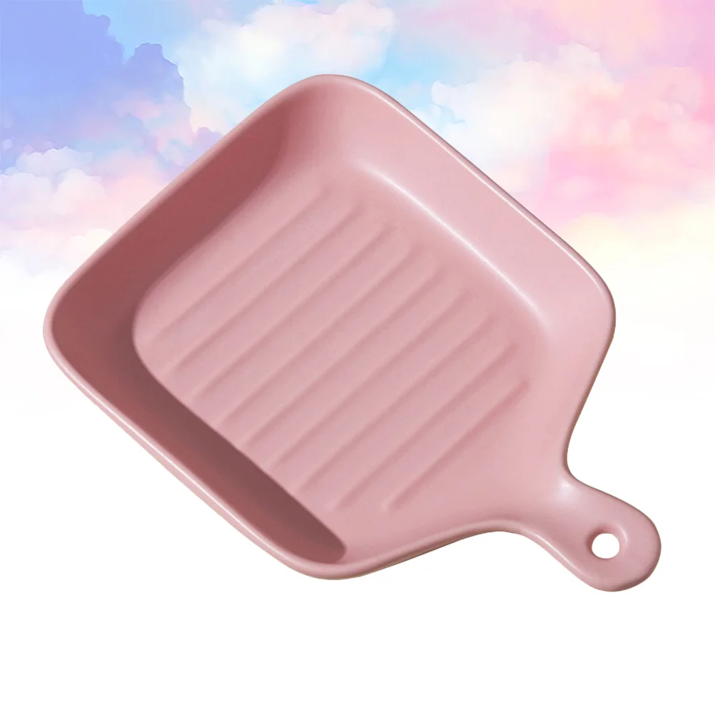 

Ceramic Plate Simple Style Baking Pan With Handle Microwave Safe Waterproof Wear-Resistant Grill Cookware For Kitchen Oven