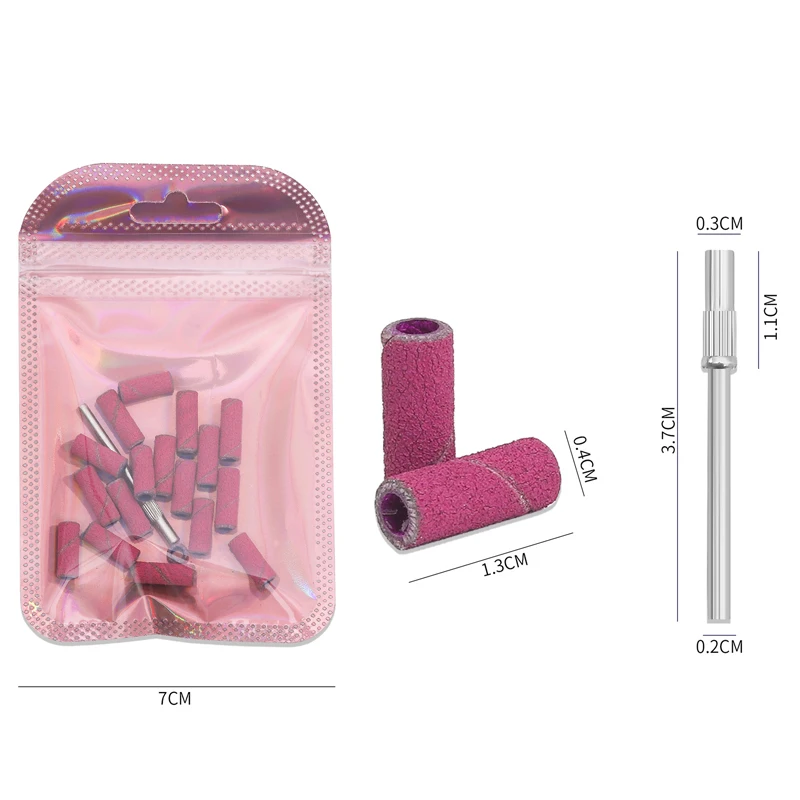 60 Stück 3mm Mini Zebra Nagelschleifbänder 180 Körnung Elektrische Nagelbohrer-Bits Gel-Politur-Entferner Nagelfeile Maniküre-Zubehör Werkzeug