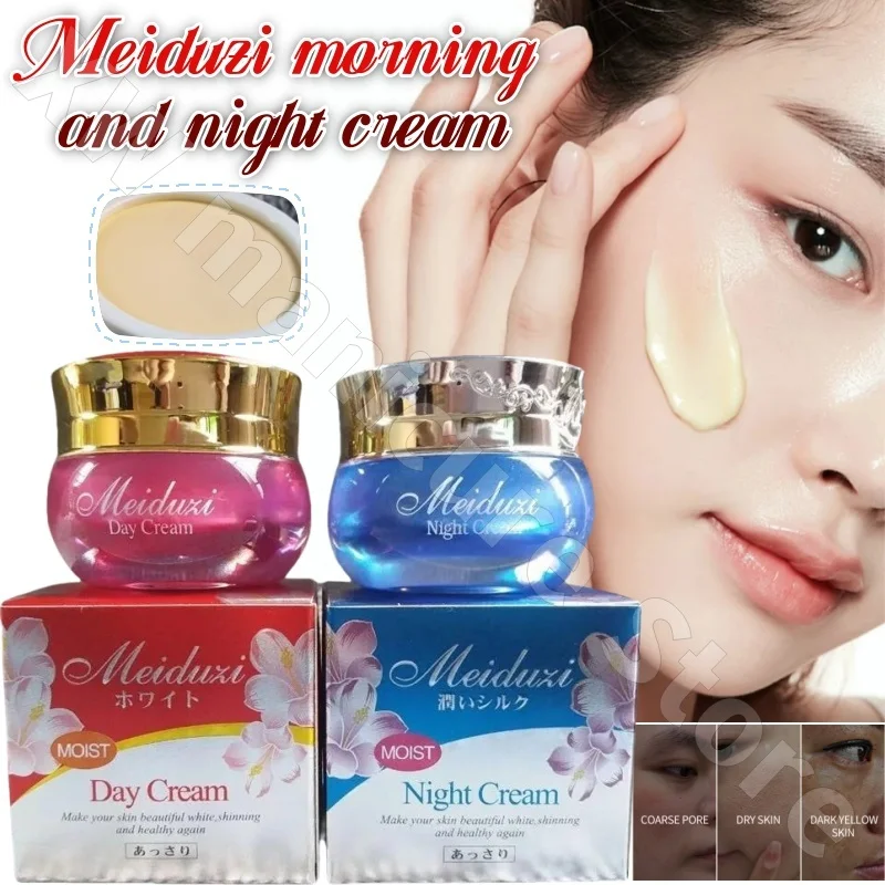 Meiduzi Morning and Night Cream Nourishes Hydrates Repairs Fades Fine Lines Brightens Skin Tone and Fades Melanin Face Cream