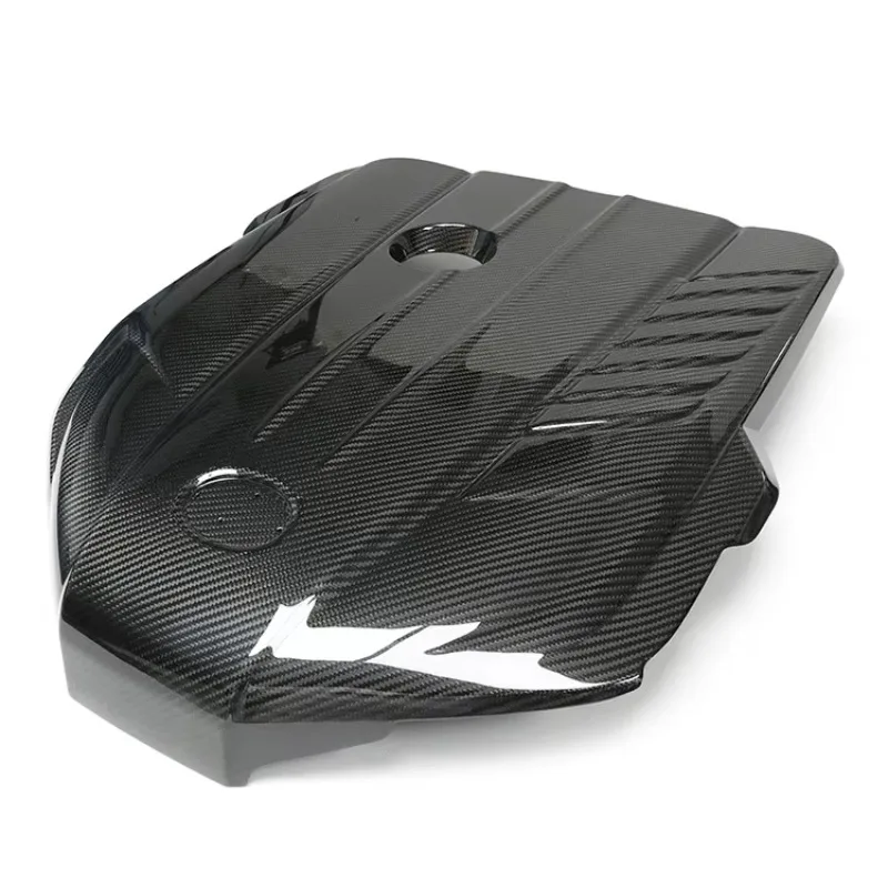 New Dry Carbon Fiber Engine Hood/Engine Cover with Forged Pattern Clip-on Clips Universal Fitment 6-Month Warranty for GR A90