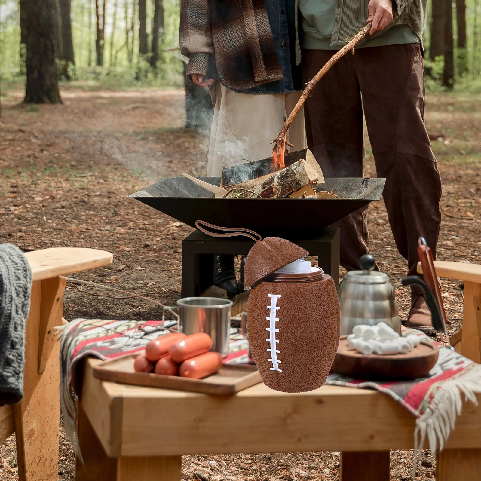 زجاجة مياه محمولة قابلة للطي على شكل الرجبي بسعة كبيرة وقابلة للطي للتخييم والرياضة والسفر وزجاجة مياه من السيليكون المرن #1