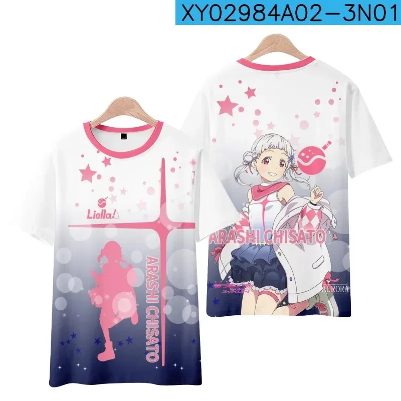 NEW! Lovelive, superstar! 3d printing T-shirt summer fashion around neck short sleeve popular anime japanese streetwear