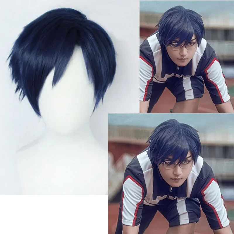 My Boku no Hero Academia Iida Tenya Short Blue 3/7 Styled Heat Resistant Cosplay Costume Wig   Wig Cap