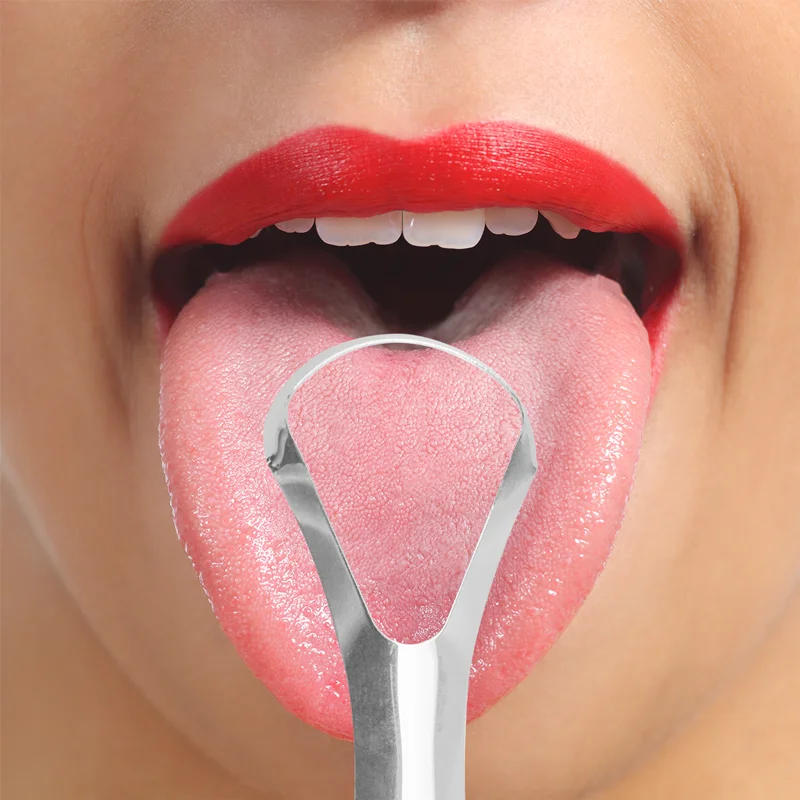 Portable Tongue Scraper Set of 2, Metal Tongue Scraper + Plastic Tongue Scraper, Personal Tongue Cleaner for Home Use, Portable Oral Care Tongue Scraper for Home and Travel, Home Oral Cleaning and Care Tool