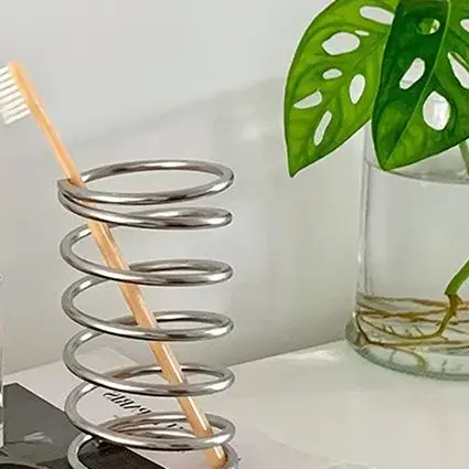 

Стеллаж для хранения кистей для макияжа из нержавеющей стали, держатель для зубных щеток, ваза, держатель для ручек, украшения для домашнего рабочего стола