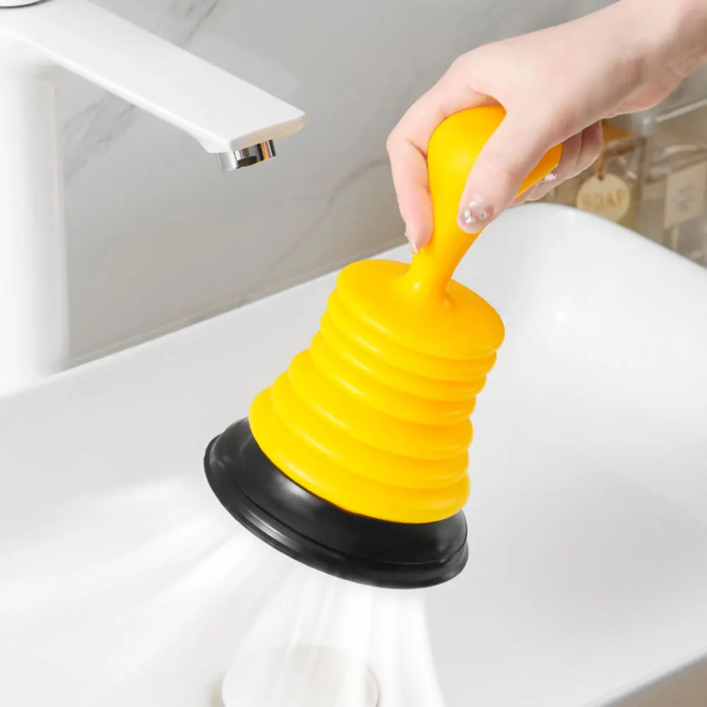 Manual Drain Suction Cup Anti Blocking Plunger Suction Bowl Powerful Sink Plunger for Kitchen Shower Toilet