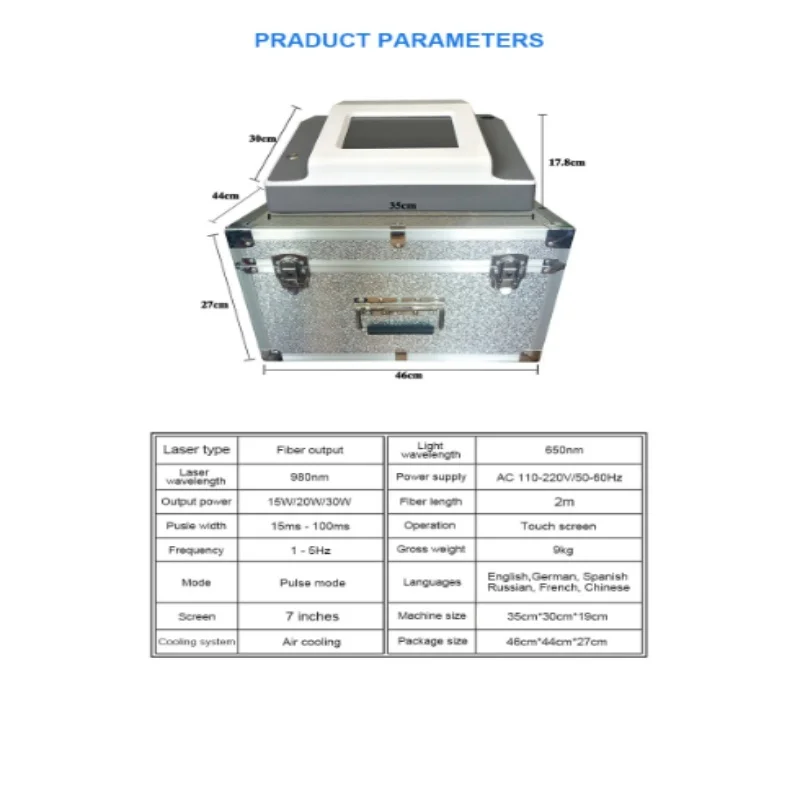 

6-in-1 980NM Laser Skin And Nail Fungal Infection Removal Device For Red Blood Silk Spider Vein Removal Diode Vascular