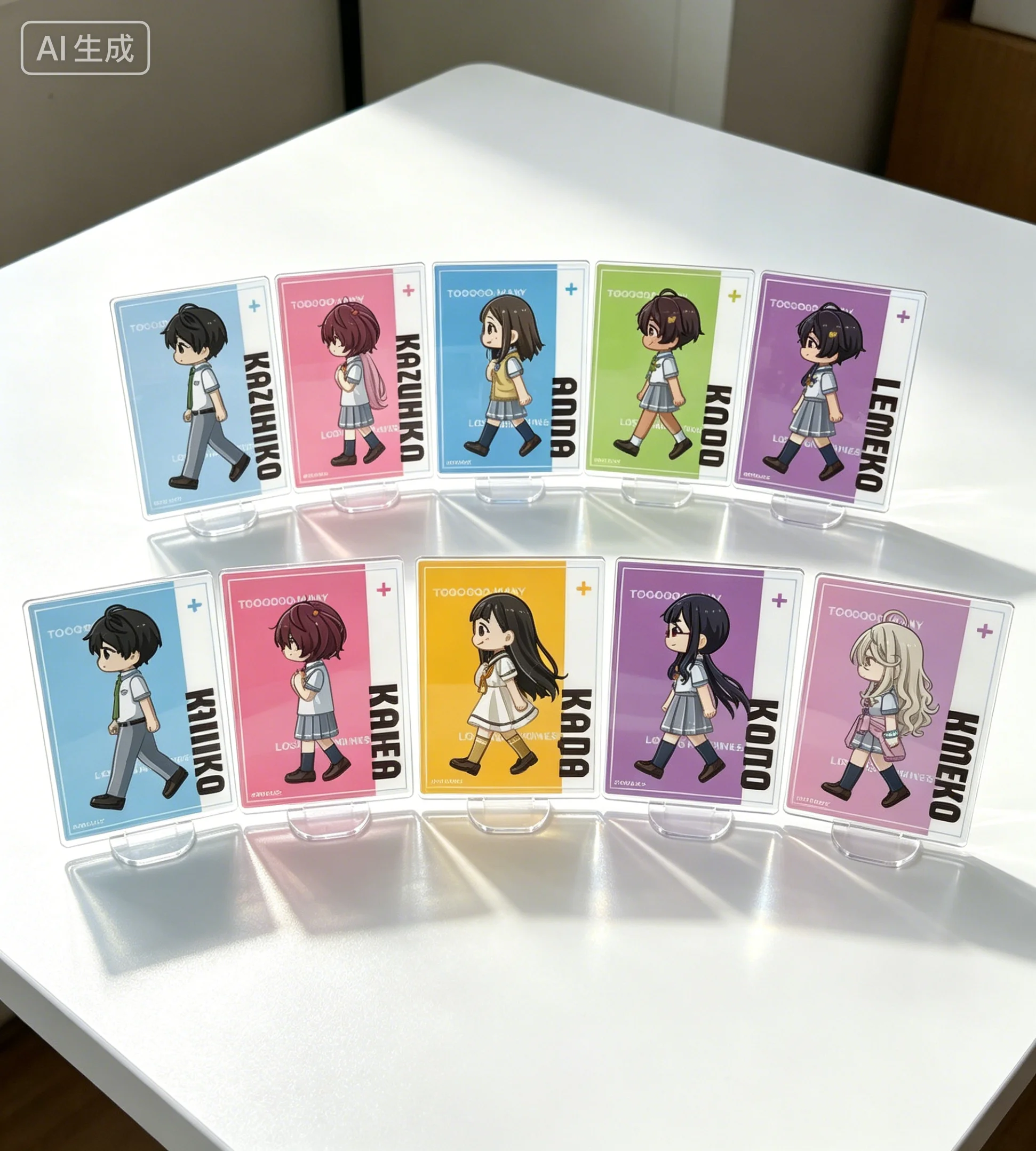 Too Many Losing Heroines! Anna Yanami KOMARI CHIKA Q-style rectangle Acrylic Stand Model Plate Keychains Desktop Ornament
