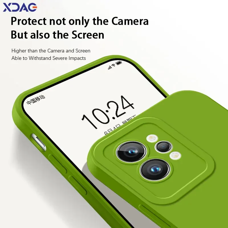 Angel Eyes Square Liquid Silicone Phone Cases for Realme GT2 GT Neo 2 Pro 5G 360 Protective Soft Back Cover GT2Pro GTNeo2 Fundas