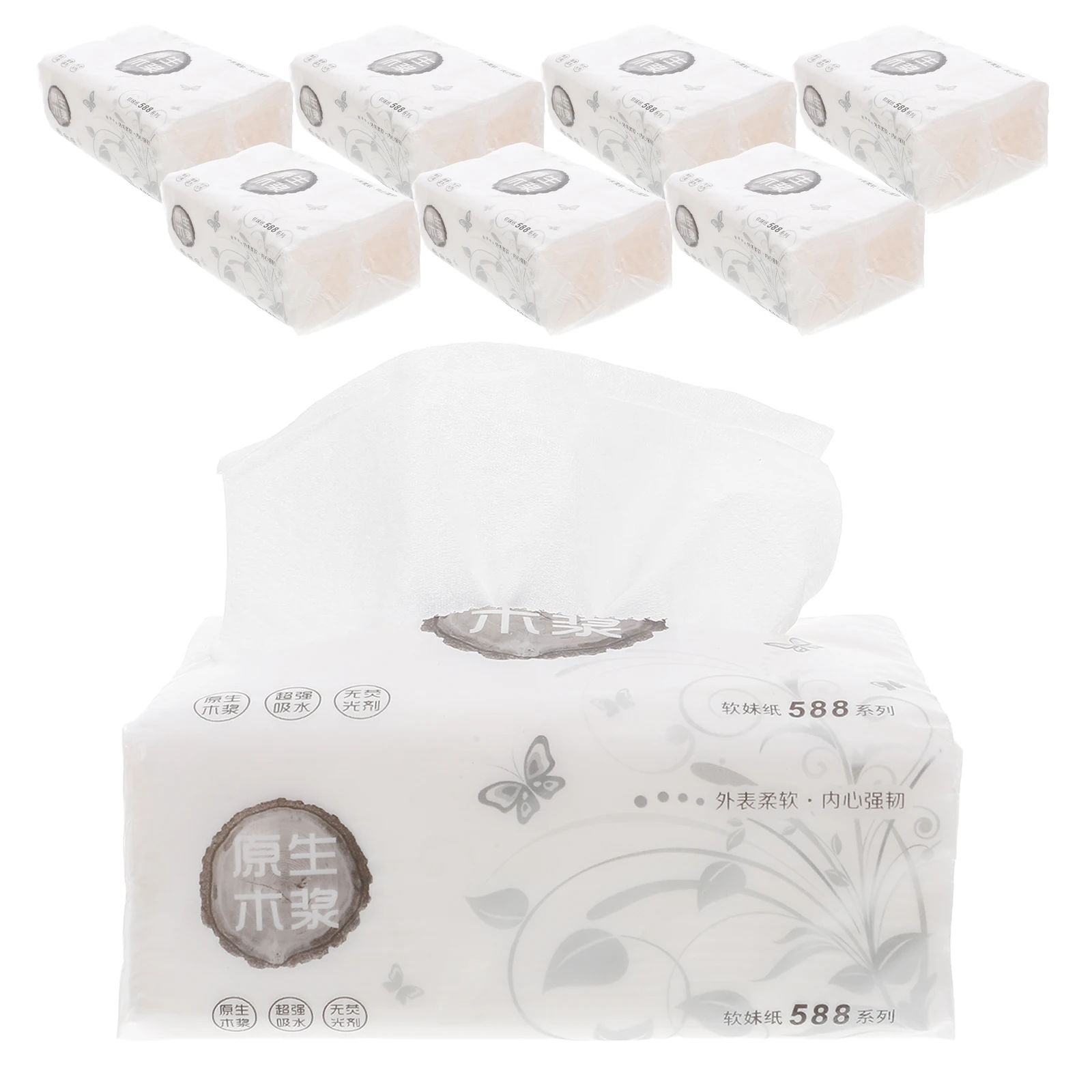 8 قطعة مناديل ورقية مصنوعة من لب الخشب ناعمة وآمنة للبشرة الحساسة متعددة الاستخدام للمنزل والفندق ومطعم البار والأماكن العامة يوميًا #2