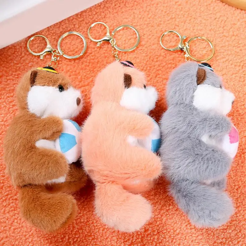 Stuffed Animal Keychain Portable Bag Accessories Small Animals Plush Keychain Cartoon Animal Plushies Backpack Charm For Purse