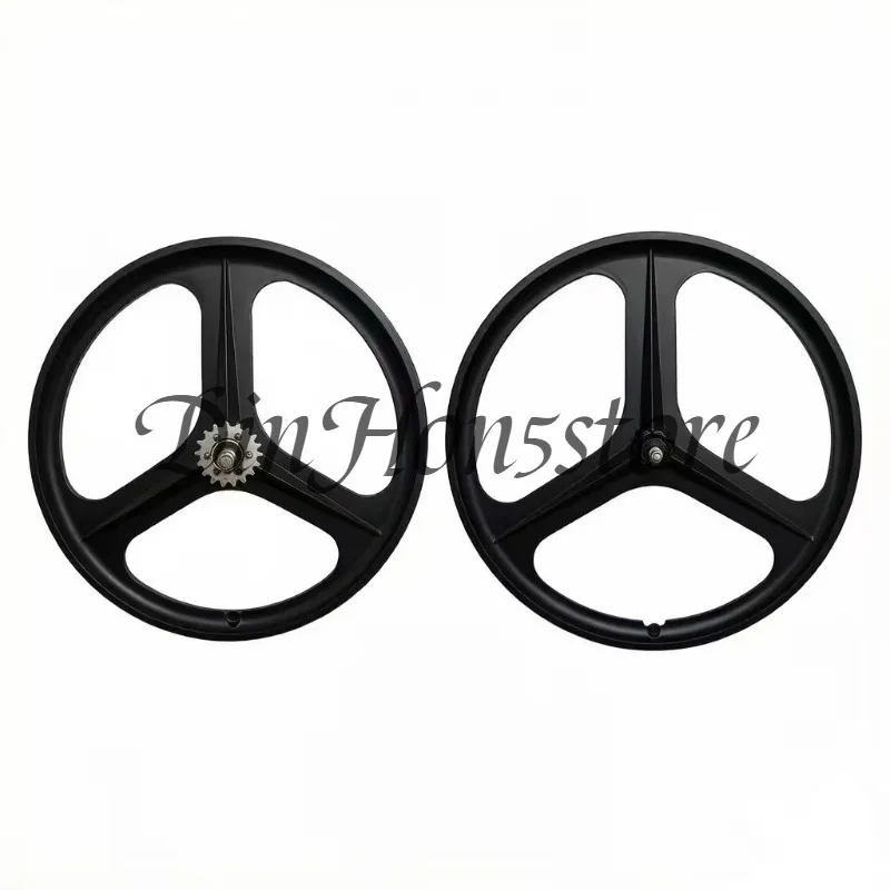 700C Fixed Gear 3‑Spoke Integrated Bicycle Wheel Set One‑Piece Mag Wheel Front Rear Wheel for Fixie Bike