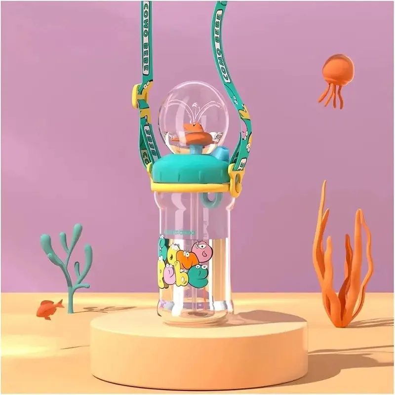 

TOPLIVING New Double Drinking Lid Whale Fountain Tumbler Leak Proof Widened Handle Insulated Water Bottle 350ml 220ml Whale Cup