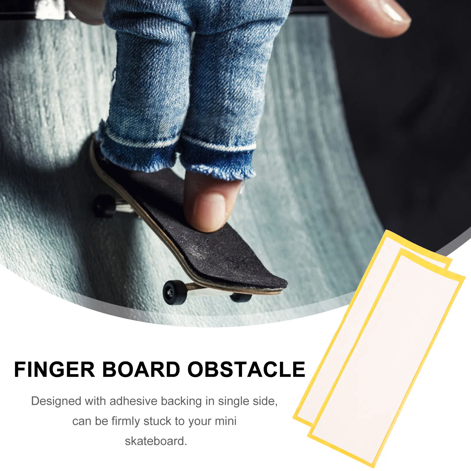 

10pcs Fingerboard Grip Tape Foam Non-Slip Sticker For Finger Skateboard Durable Replacement Easy Apply Small Skateboard Decal
