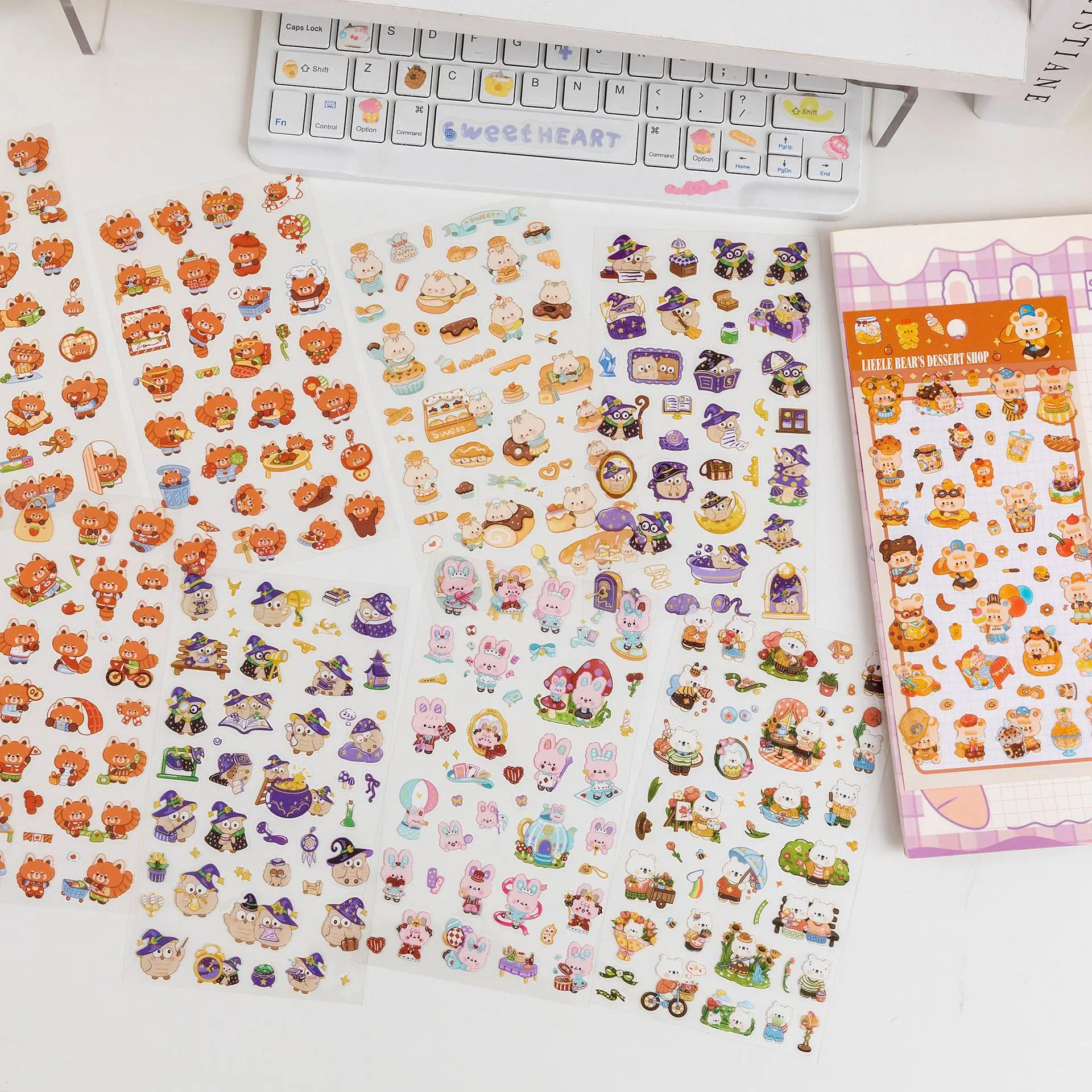 Animal Friends Limited Daily Cartoon Transparent  Pet Sticker Handbook Diary Decal Decoration