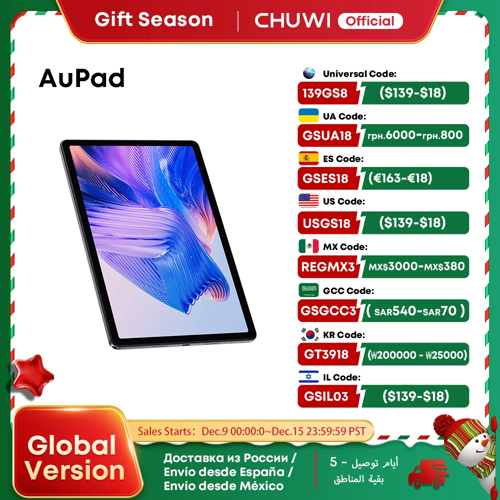 CHUWI AuPad Tablet Snapdragon 685 Octa-core 10.95inch FHD Screen 8GB DDR4 128GB ROM 4G LTE GPS Android 14 Tablets PC Widevine L1