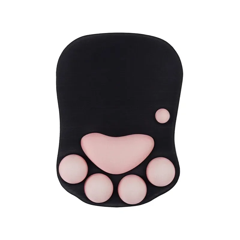 Tapis de souris en forme de patte de chat 3D, en silicone souple, non ald, pour bureau et maison, clavier, ordinateur portable, gaming, décor