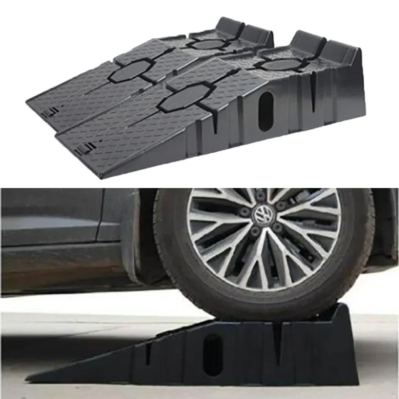 1 Pair Black 2500kg Heavy Car Ramps 900 Mm Long Anti-Slip Working Ramp Car Oil Changing Repair Maintenance Jacket Lift Tools