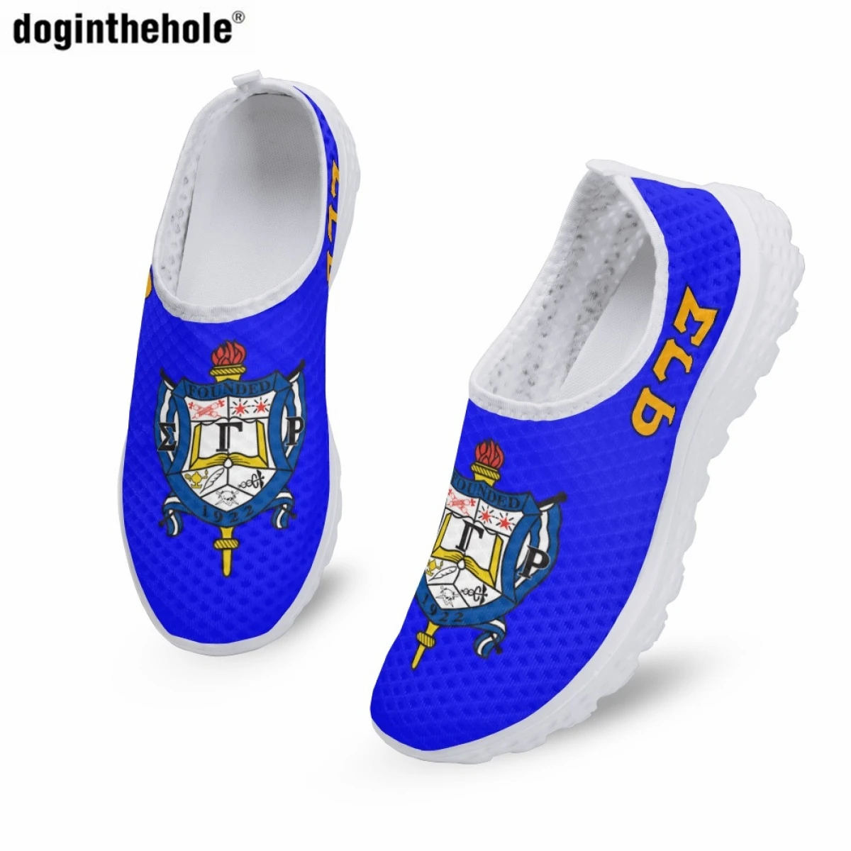 Doginthehole Sigma Gamma Rho Sorority Fashion Ladies Casual Flat Shoes for Women Summer Outdoor Sports Breathable Mesh Sneakers