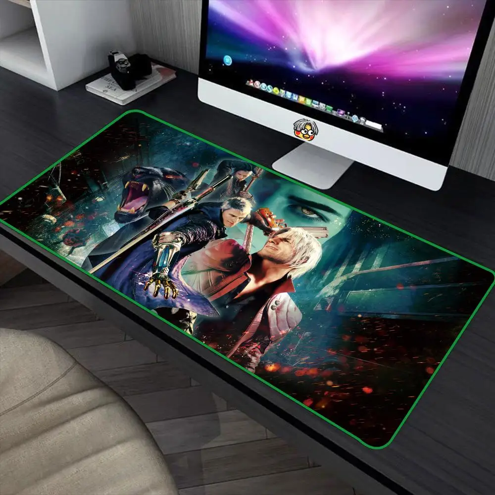 Cool D-Devil M-May C-Cry 5 Mouse Pad 90x40cm Colorful Lock Edge Pure Natural Rubber Desktop Anti slip Large Mouse Pad