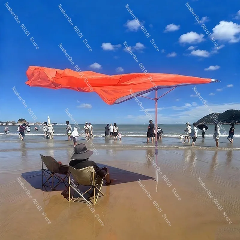 Large Size Wind Powered Beach Canopy Pop Up Sun Shelter No Setup Required Portable Quick Open Beach Tent UV Protection Seaside - view 5