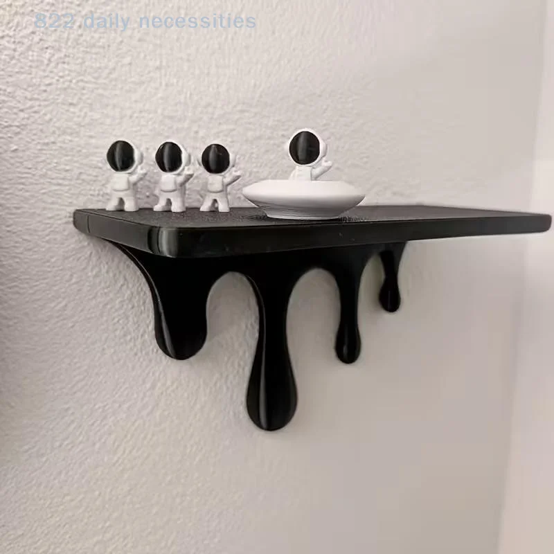 convenient3D Printed Drip Floating Plastic Melting Wall Shelf Irregular Shape Shelf Wall-Mounted Stable Decorative Wall Bracket