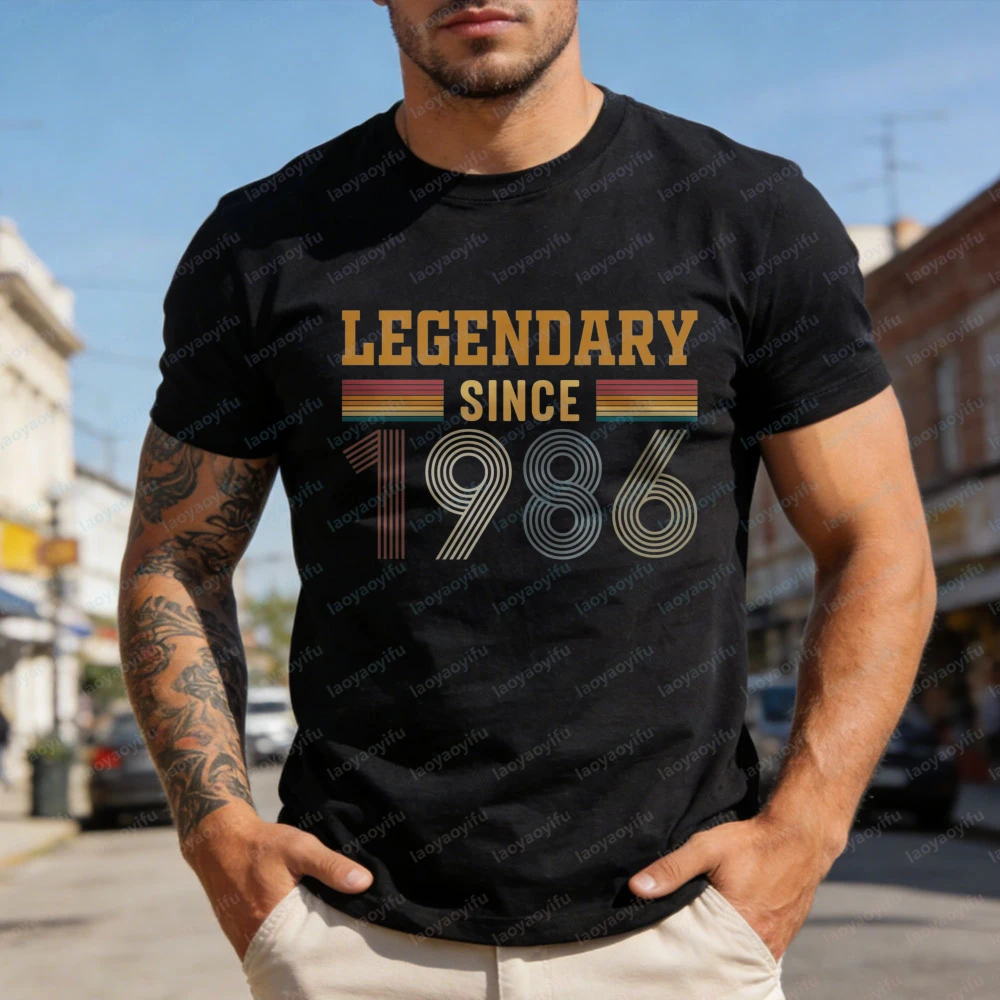 Legendary Since 1986 Summer Men T-Shirt Retro Vintage Style Casual Wear For Birthday Gift For Him And Her