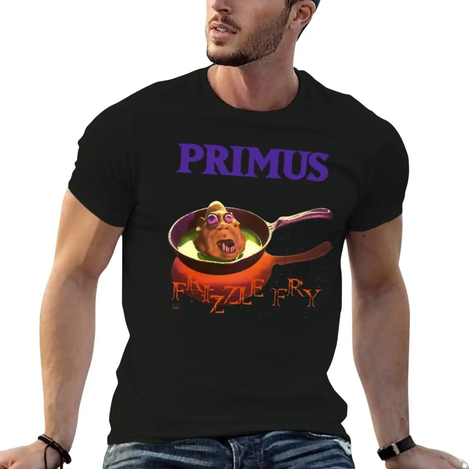 primus frizzle fry T-Shirt summer tops oversizeds mens plain t shirts