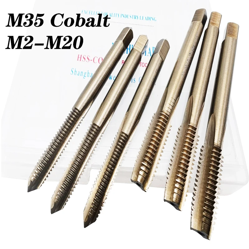 Cobalt Screw Thread Tap Drill Bit HSS-CO M35 Straight Flute Metric M2-M20 Machine Tap Right Hand For Stainless Steel Metal