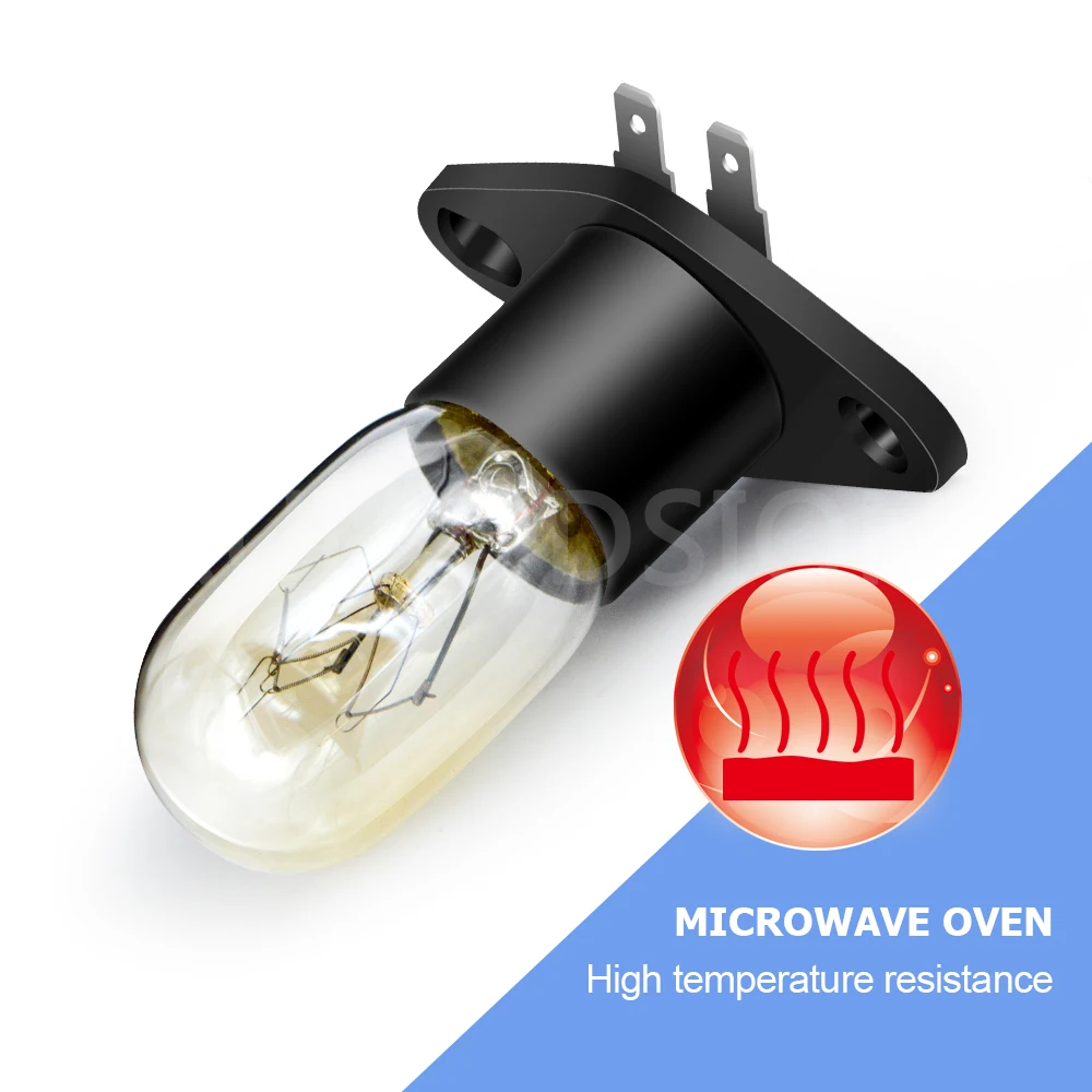 

1pc Warm White Universal Replacement 2A 250V 20W Microwave Oven Bulb Refrigerator Lighting Bulbs Base Design With Holder