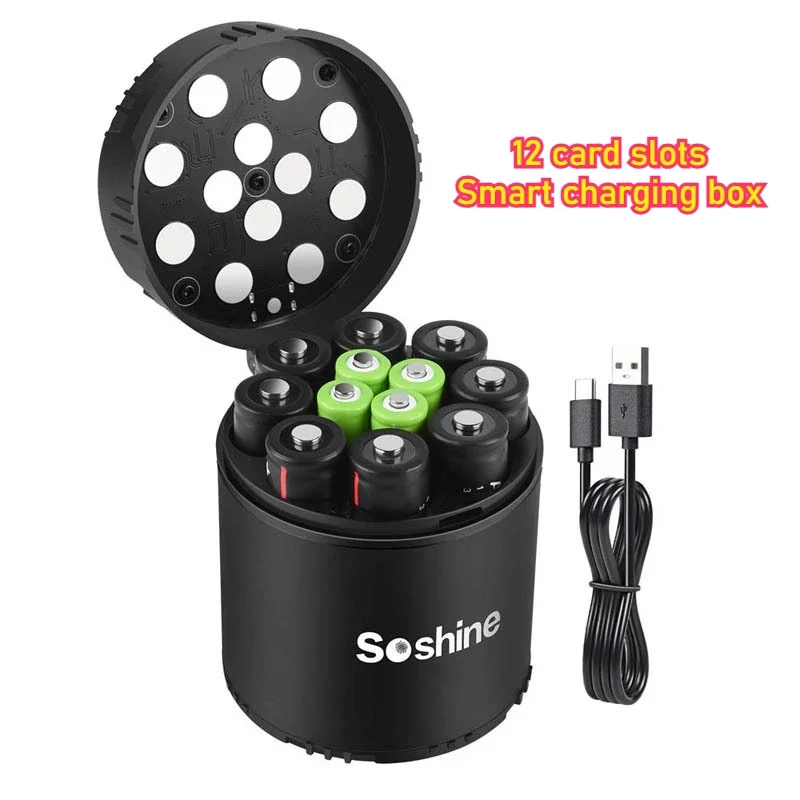 

1.5V Smart Charging Box AA+AAA Combination USB Type-c Fast Charging with LED Light with Battery Set of Boxes