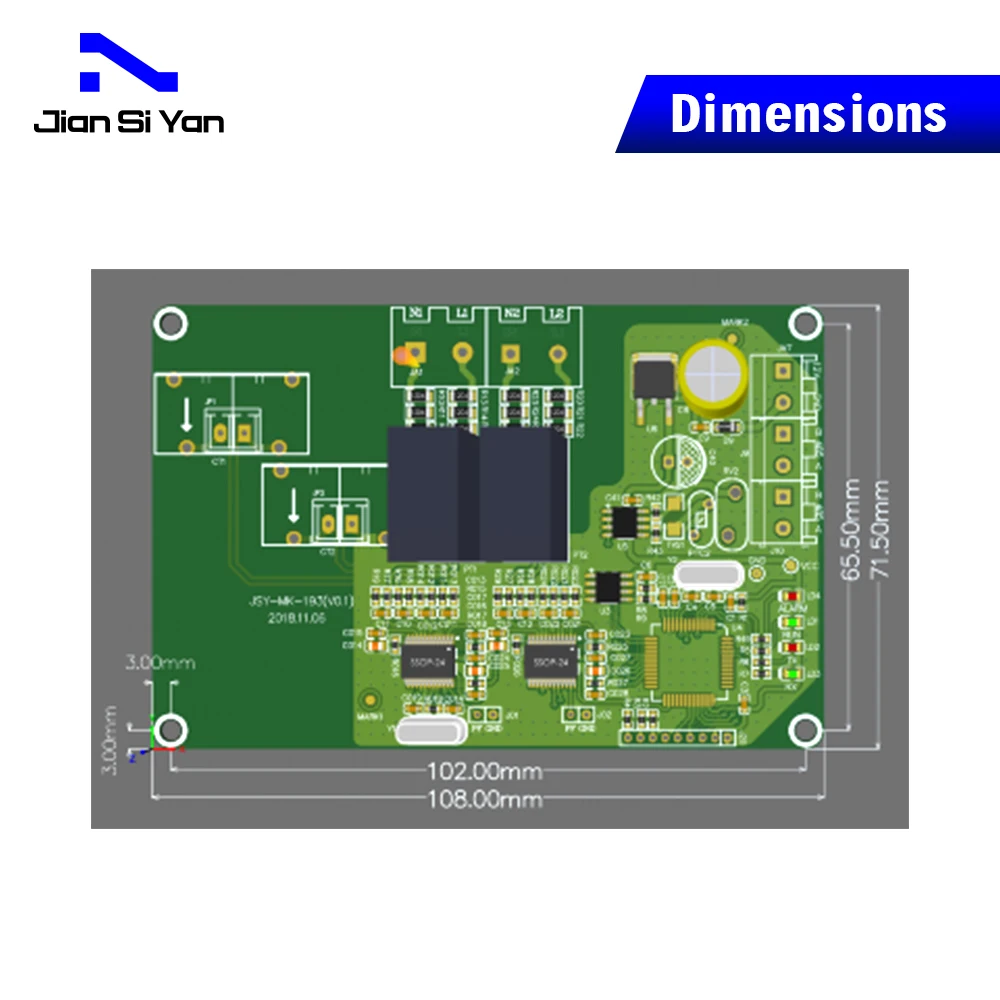 JSY-MK-193 50A Single Phase AC Metering Module RS-485 Modbus-RTU 2 Channels In Both Directions