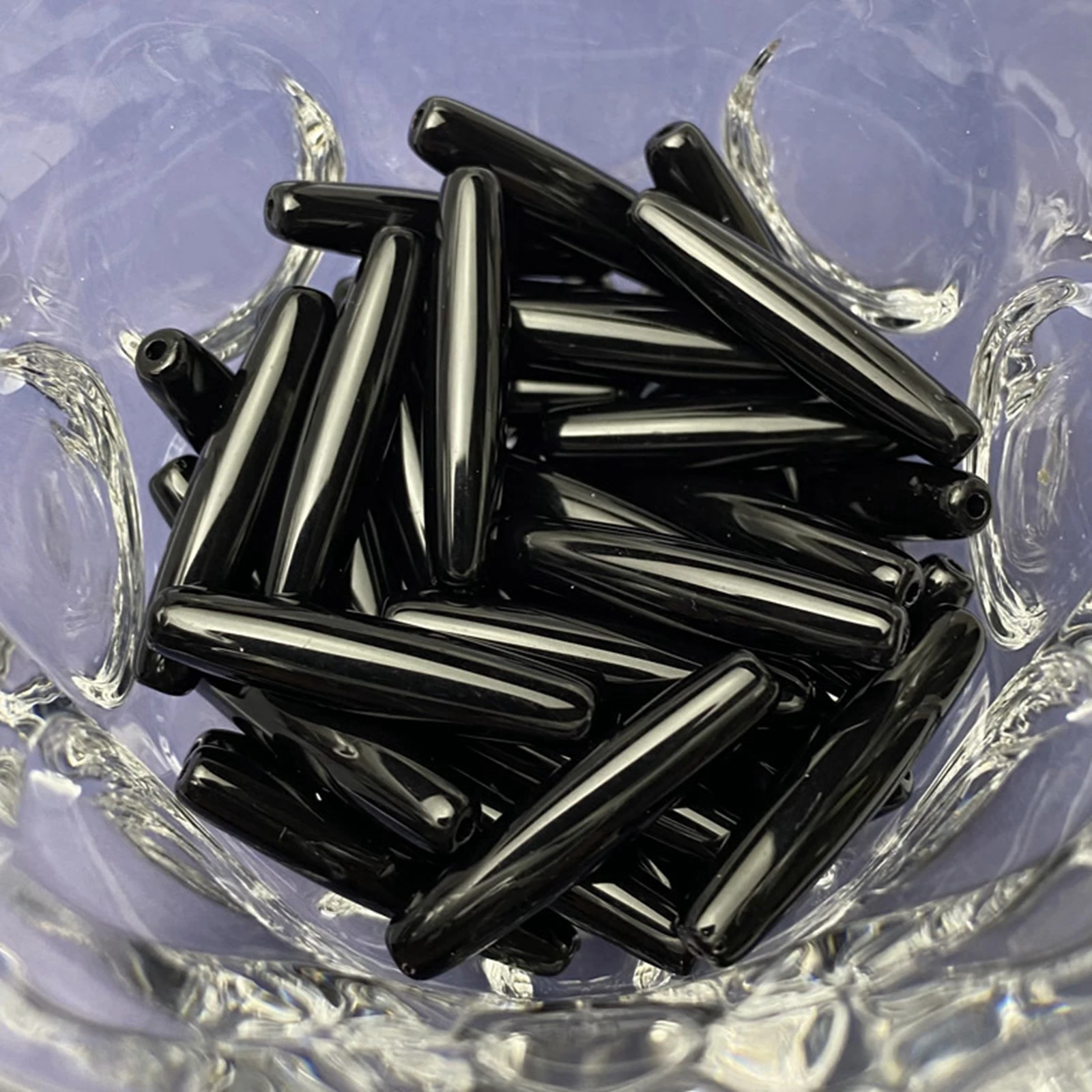 100pcs Acrylic Oval Long Tube Beads 25mm for Beaded Handbag Sewing Material DIY