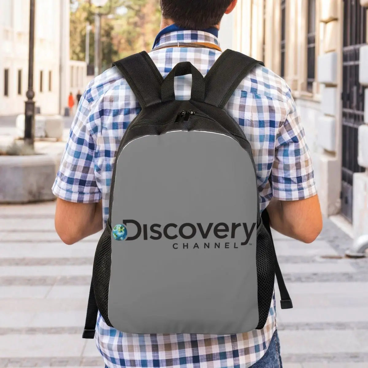 Customized Discovery Channel Laptop Backpack Men Women Basic Bookbag for School College Students Television Show Bags