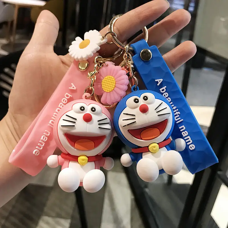 

Doraemon Anime Keychain Kawaii Doll Car Backpack Pendant Key Ring Doll Ornaments Toys Fans Collect Gifts