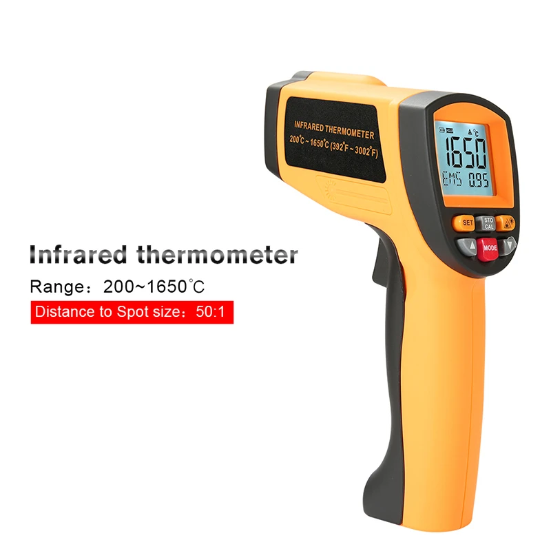 

Gm1650 High Temperature Series Industrial Grade Infrared Thermometer Handheld Thermometer Steel Forging Metal Smelting