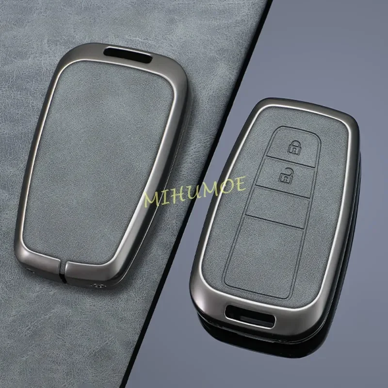 Voor Toyota RAV4 Camry Highlander Avalon Kluger Corolla Prius C-HR Prado Mirai 86Grijs Lederen Autosleutel case Cover Accessoires