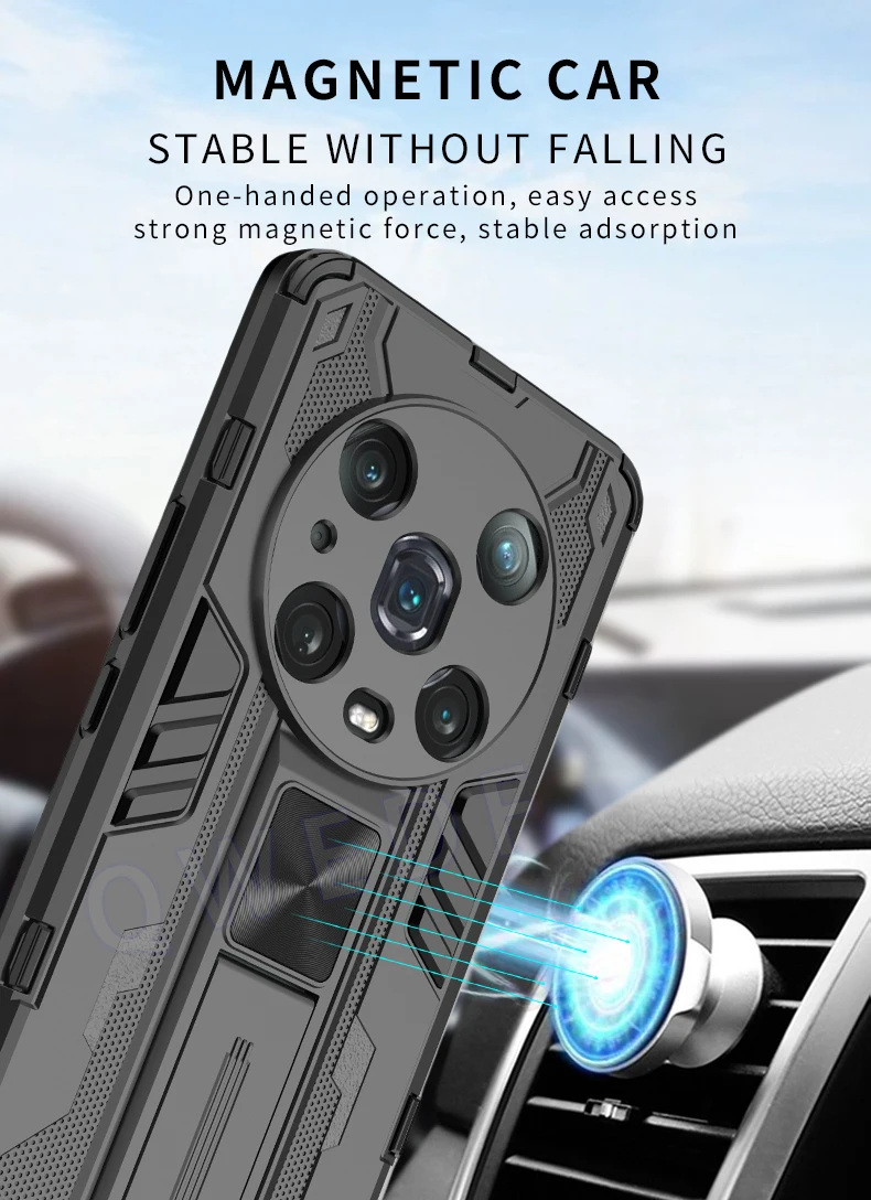 For Honor Magic4 Pro Case Magnetic Car Holder Phone Case For Xonor Magic 4 Pro 4Pro Magic4 Camera Shockproof Armor Back Cover