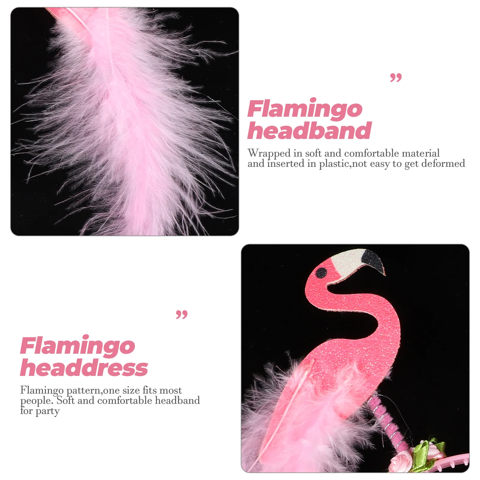 

Flamingo Headband Flamingo Headdress Reusable Summer Party Hair Accessory Tropical Luau Beach Headband