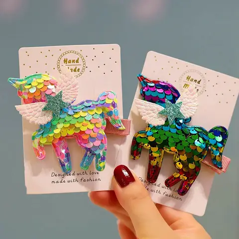 Kawaii Cartoon Unicorn Hairpins Children Girls Kids Baby Cute Hair Clips Pin Barrettes Accessories Hairclip Headdress Headwear
