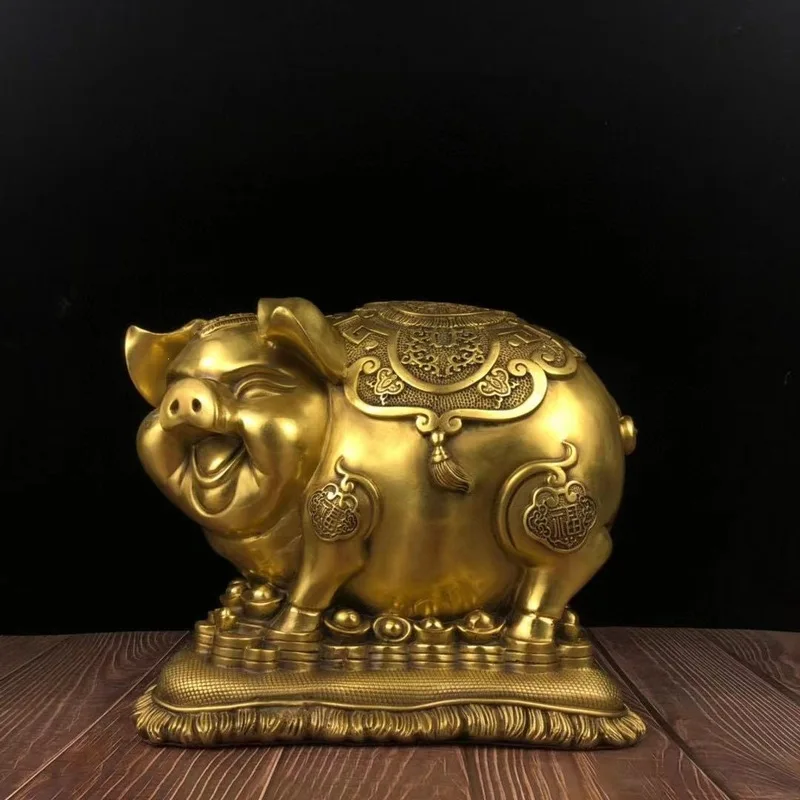 Copper Money Box, Fortune , Zodiac Pig Creative Ornament, Home Living Room Decorative Item