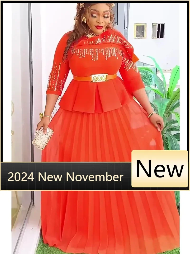 

Customized Elegant African Dresses for Women 2025 New Africa Clothing Plus Size Turkey Wedding Party Long Dress Dashiki Ankara O