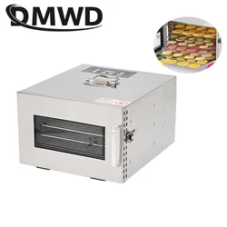 110V/220V 6 Trays Dried Food Dehydrator Snacks Dehydration Air Dryer Stainless Steel Fruits Vegetable Herb Meat Drying Machine