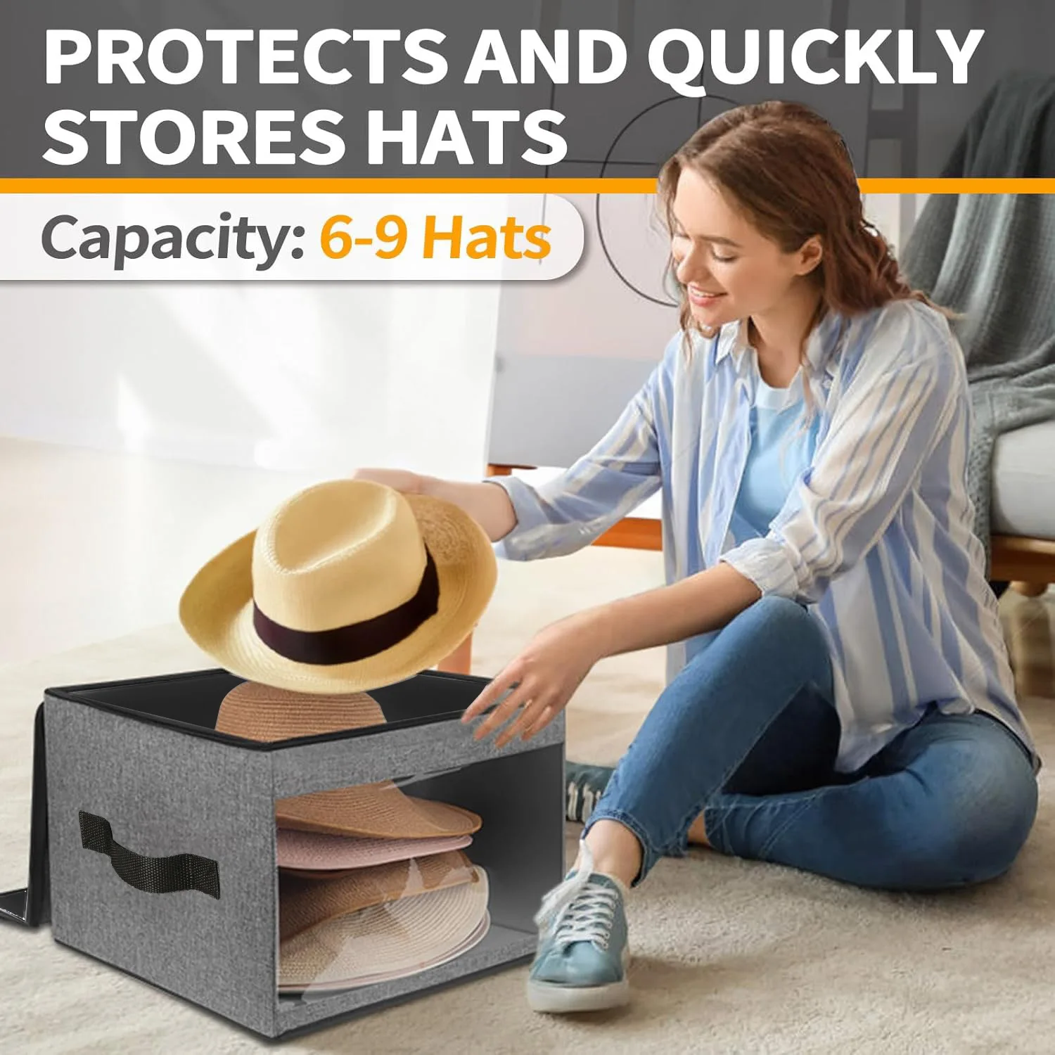 

Hat Clothing Toy Storage Box Foldable Convenient For Travel Carrying And Organizing Boxes