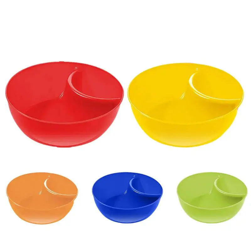 Chip and Dip Bowls Stackable Divided Cereal Dish Anti-soggy Cereal Bowls Separated Snack Bowl Sauce Dipping Dish Tomato Dip bowl