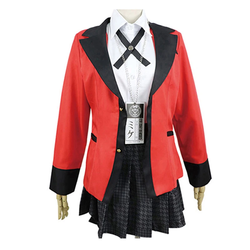 Kakegurui jabami yumeko yumeko yumemite yummiコスプレコスチューム、高校の学生の制服、スカート、ハロウィーンのアニメ、大人のウサギのコート