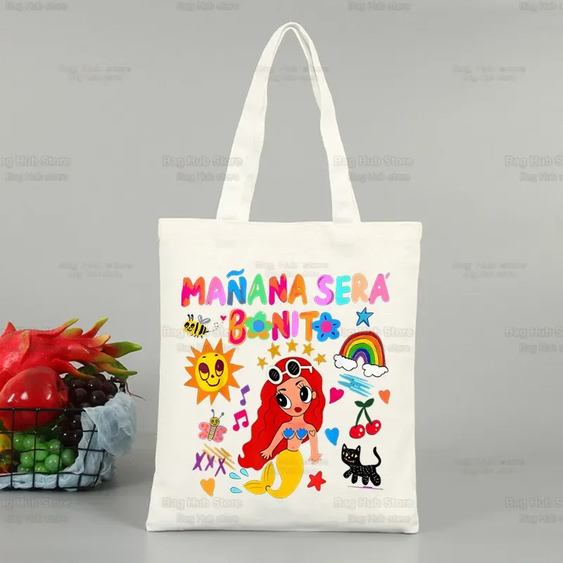 Manana Sera Bonito Karol G Merch Women Men Handbags Canvas Tomorrow Will Be Nice Tote Bags Reusable Cotton Capacity Shopping Bag