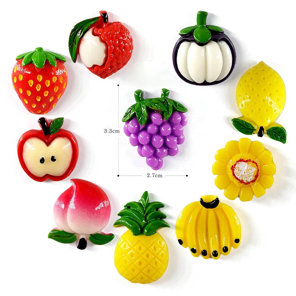 New Fruit Apple Peach Banana Fridge Magnets Strawberry Grape Pear Whiteboard Refrigerator Message Post Home Kitchen Decoration