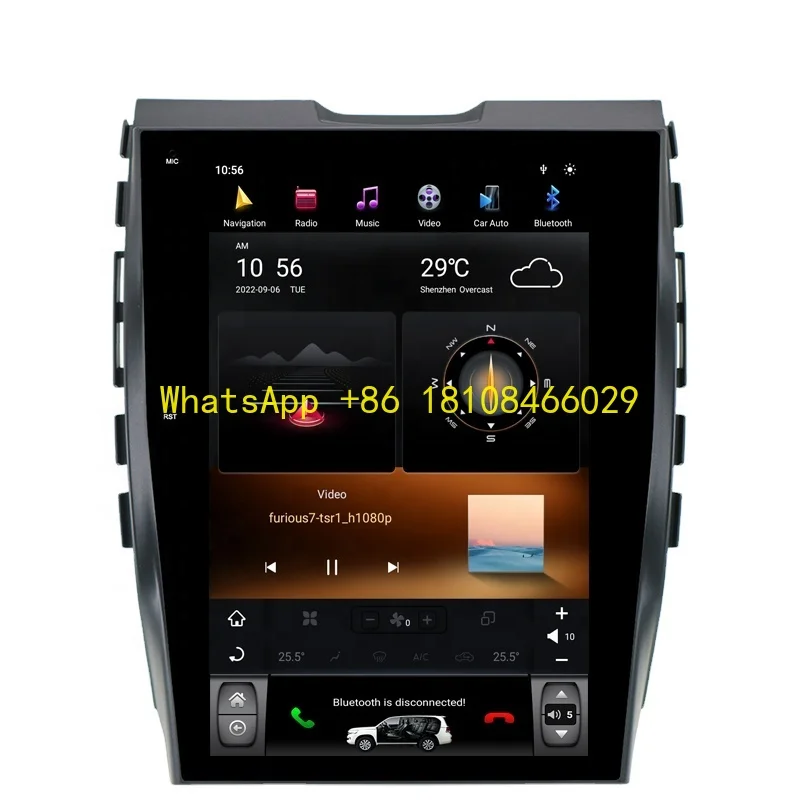 راديو سيارة أندرويد 11 مقاس 13.6 بوصة لسيارة Ford Edge 2015-2019 نظام ملاحة GPS مع Carplay Dsp 4G Google Play