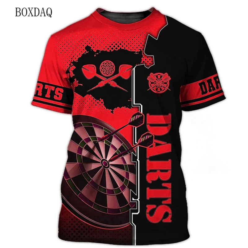 Darts Game Men's Fashion T-shirts Short Sleeve 3d Printed Street Style T Shirt Summer Dart Turntable Graphic Hip Hop Casual Top